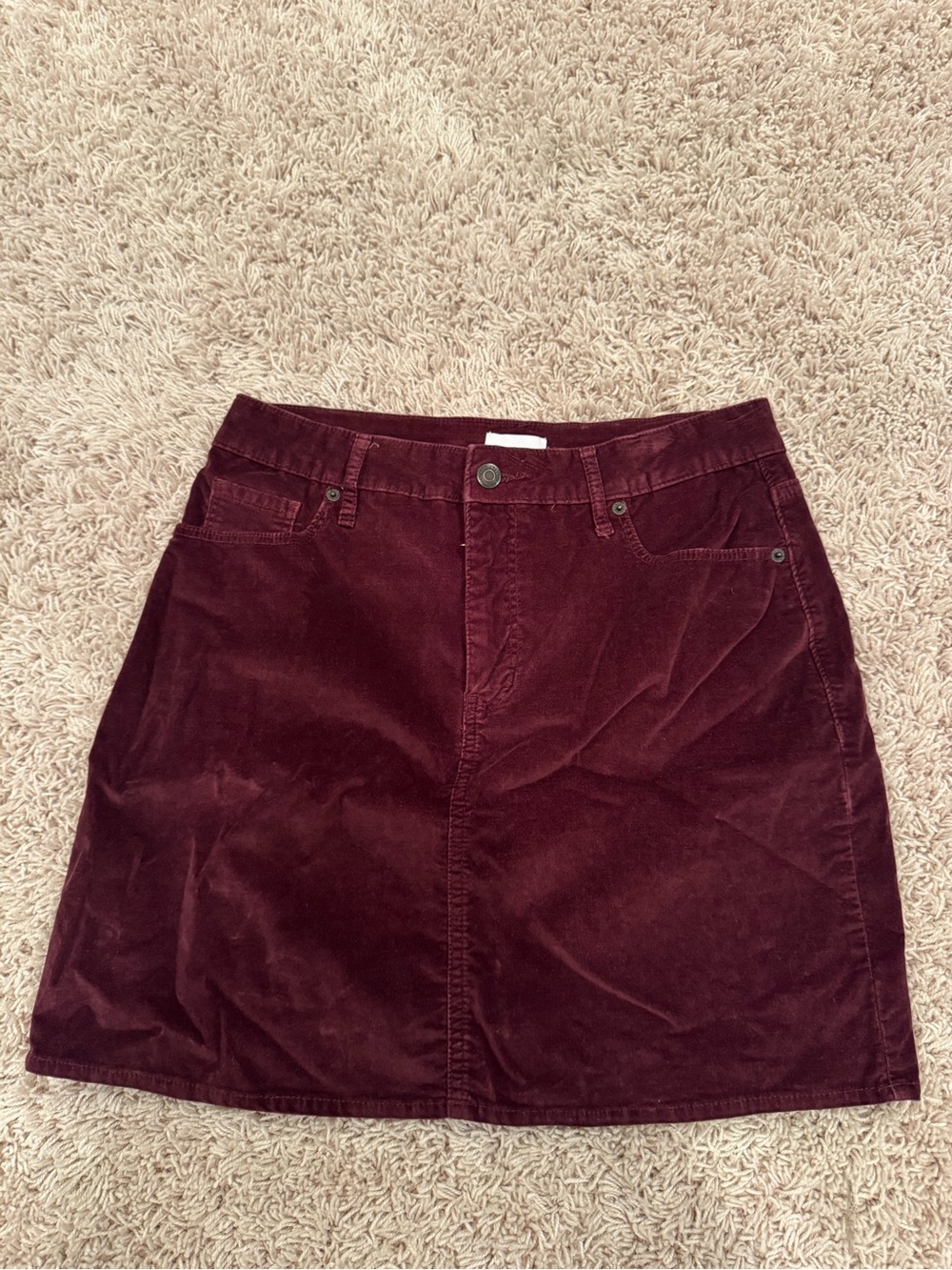 Old Navy Corduroy Mini Skirt in Deep Burgundy